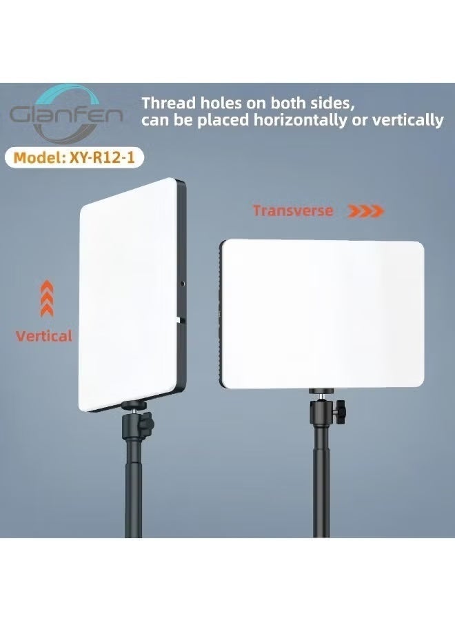 Glanfen 12 inch LED Video Light Kit,2500K-8500K 22W Photography Studio Light with Tripod Stand and Phone Holder for Video Recording, Game Streaming - Image 5